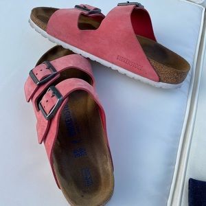 Birkenstock x Anthropologie red leather Arizona